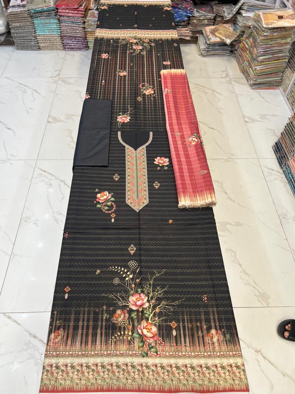 Almas Premium Bana Dora Lawn 3PC | Tarkashi Dupatta