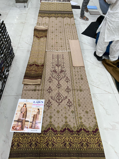 Different Brands Emb Lawn 3Pc Suit