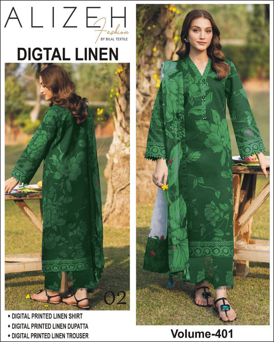 ALIZEH Digital Printed LINEN 3PC 2025-26
