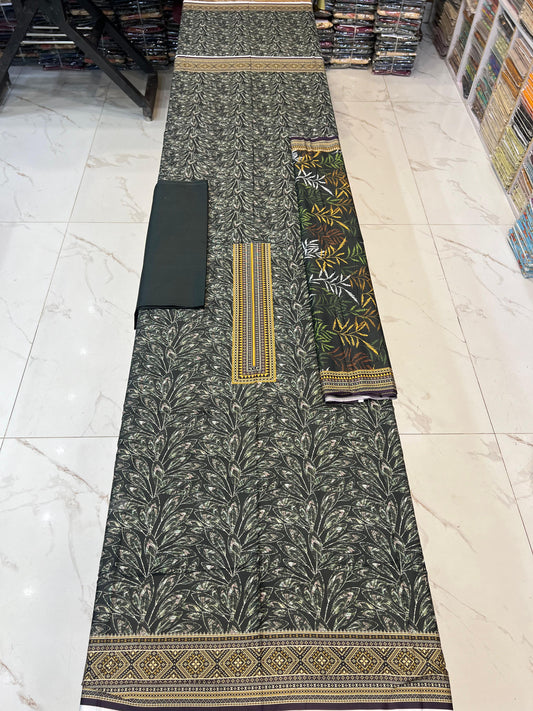 Classic Plain Linen 3PC with Same Fabric Dupatta