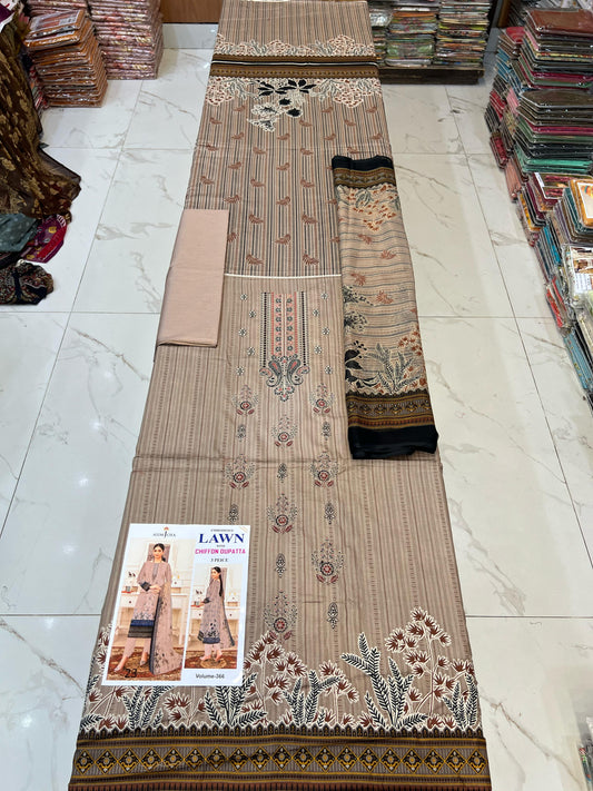 Different Brands Emb Lawn 3Pc Suit
