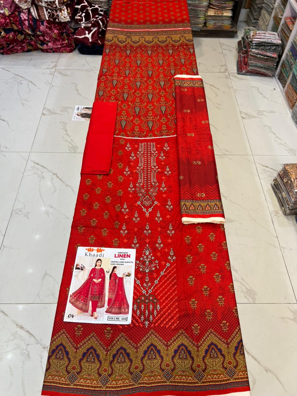 EMBROIDERED LINEN 3PC Multi Brands