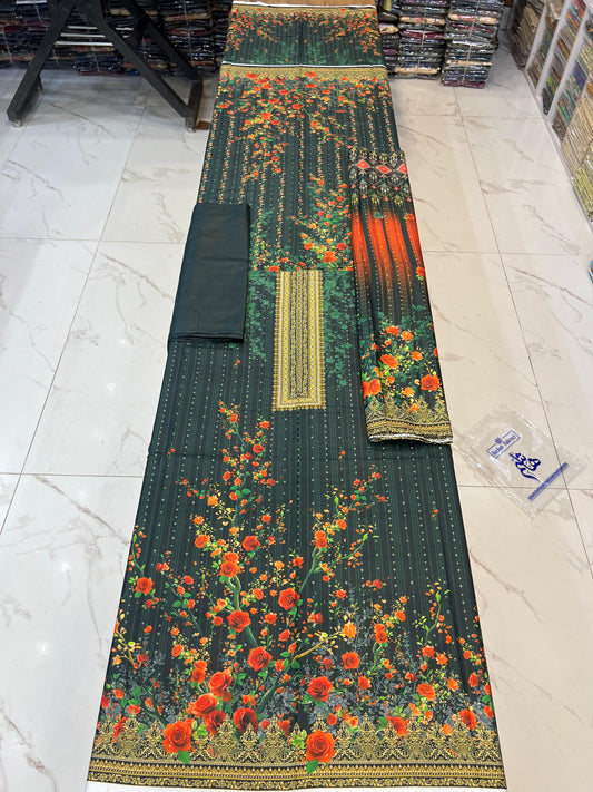 Classic Plain Linen 3PC with Same Fabric Dupatta