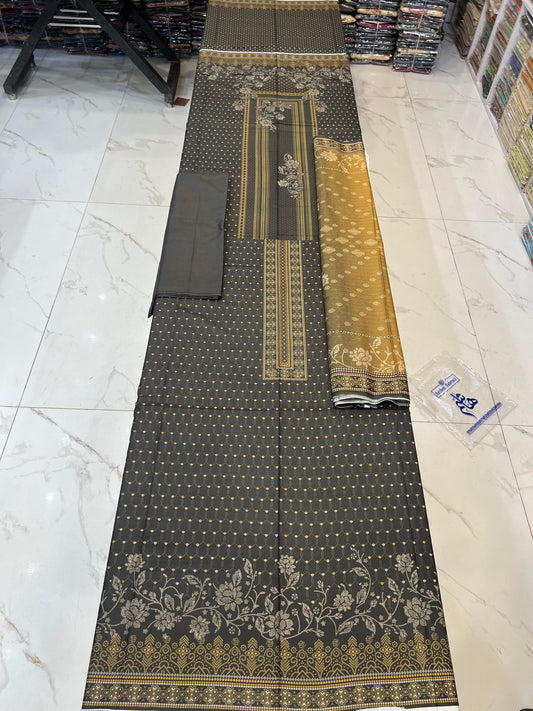 Classic Plain Linen 3PC with Same Fabric Dupatta