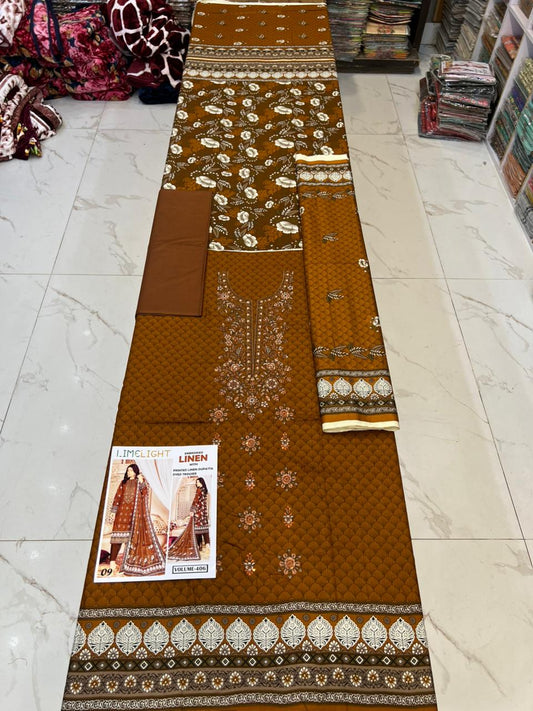 EMBROIDERED LINEN 3PC Multi Brands