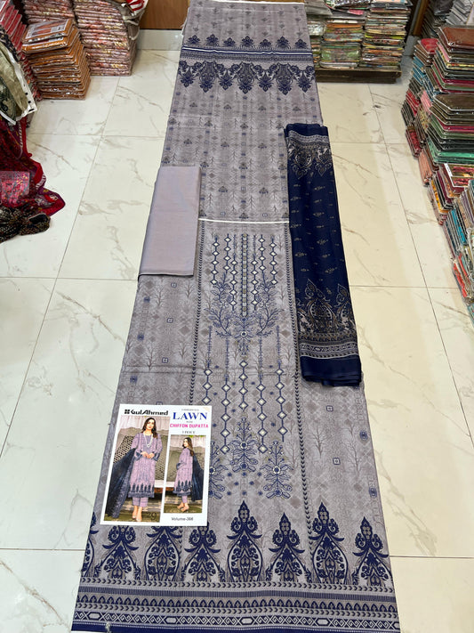 Different Brands Emb Lawn 3Pc Suit