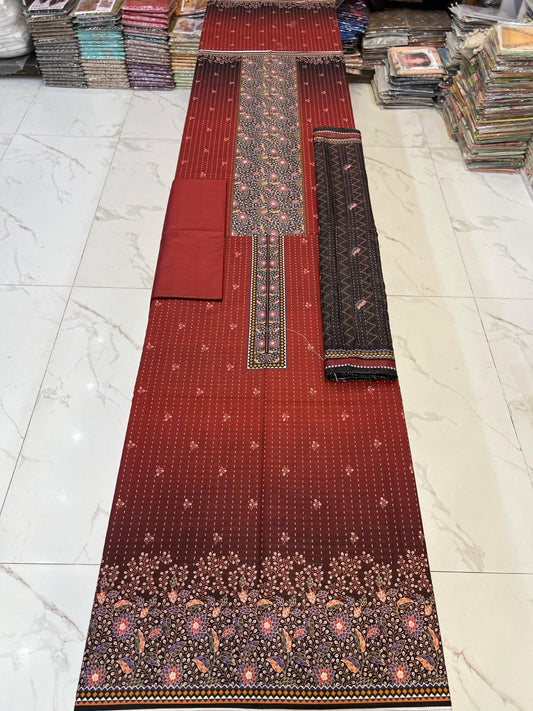 Almas Premium Bana Dora Lawn 3PC | Tarkashi Dupatta