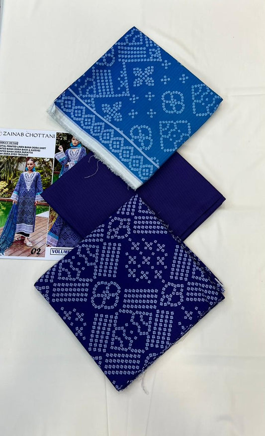 Zainab Chottani Bana Dora linen 3 Pc