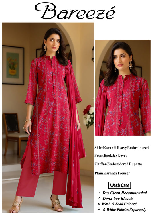 Bareeze karandi Embroidered 3PC