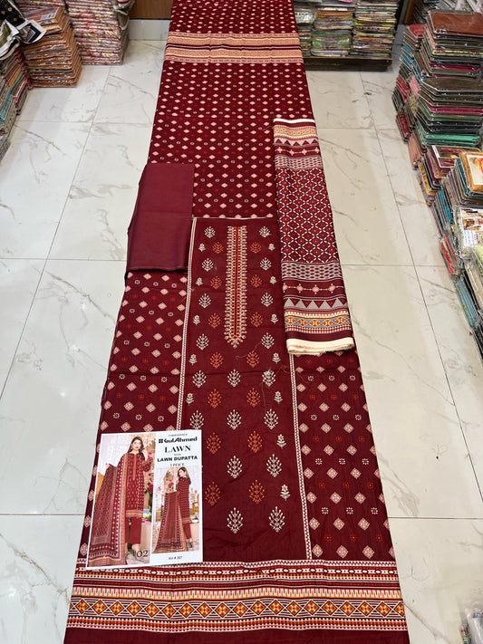 Mix Brands Lawn 3Pc Suit