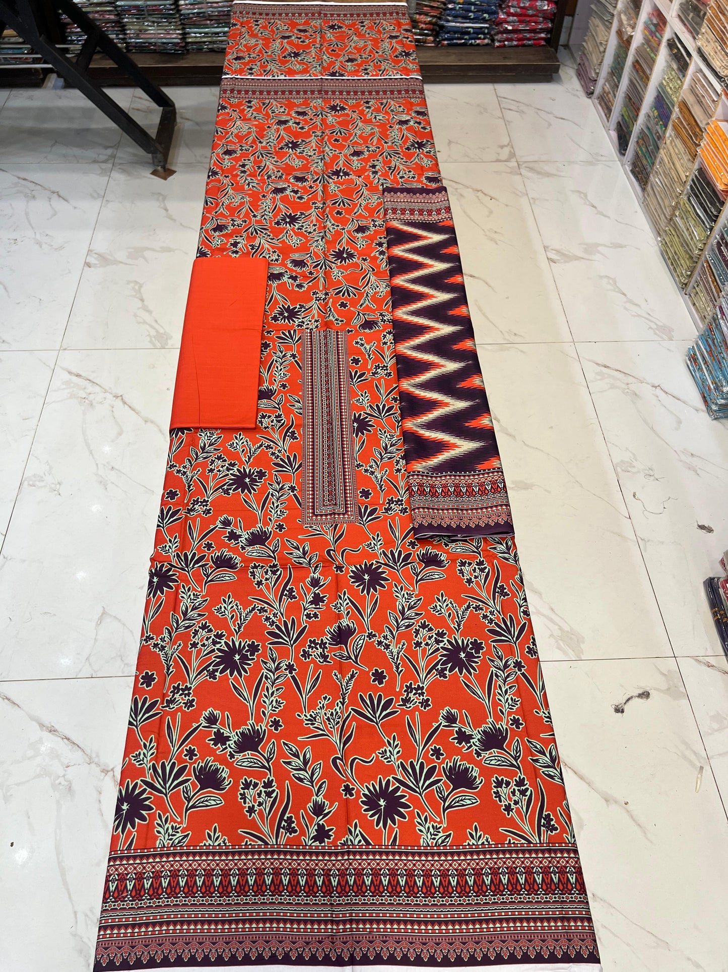 ✨Classic Plain Linen 3PC with Same Fabric Dupatta✨