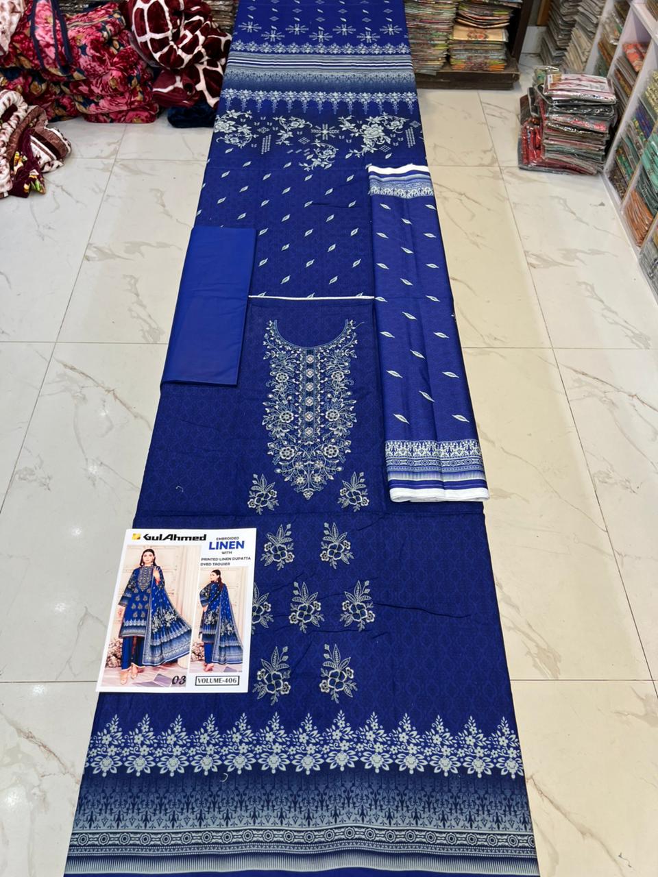 EMBROIDERED LINEN 3PC Multi Brands