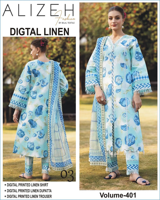 ALIZEH Digital Printed LINEN 3PC 2025-26