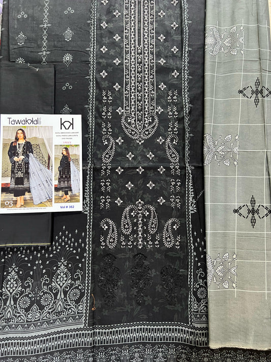 Tawakal Emb lawn 3pc Suit