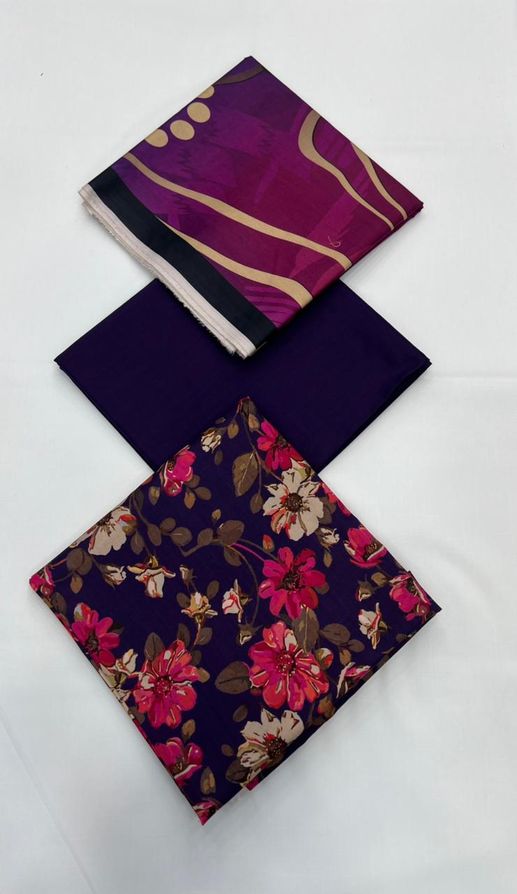 Classic Plain Linen 3PC with Same Fabric Dupatta