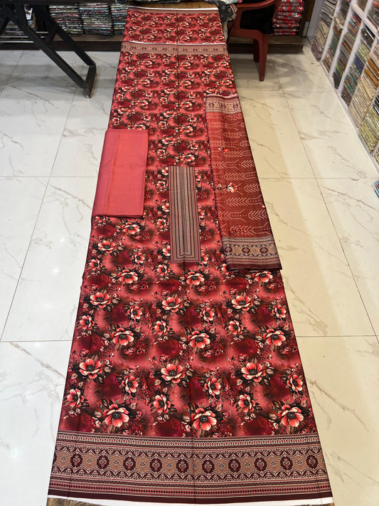 Classic Plain Linen 3PC with Same Fabric Dupatta