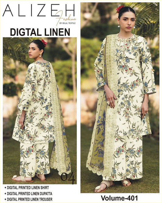 ALIZEH Digital Printed LINEN 3PC 2025-26