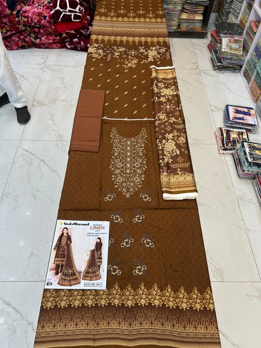 EMBROIDERED LINEN 3PC Multi Brands