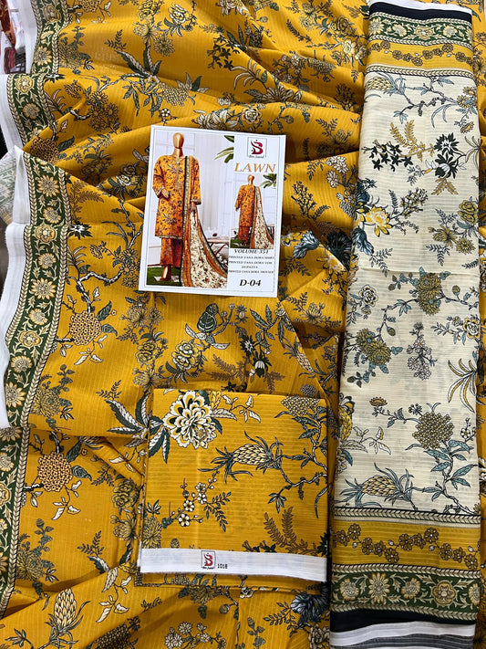 Bin Saeed Tana Dora Lawn 3Pc Suit