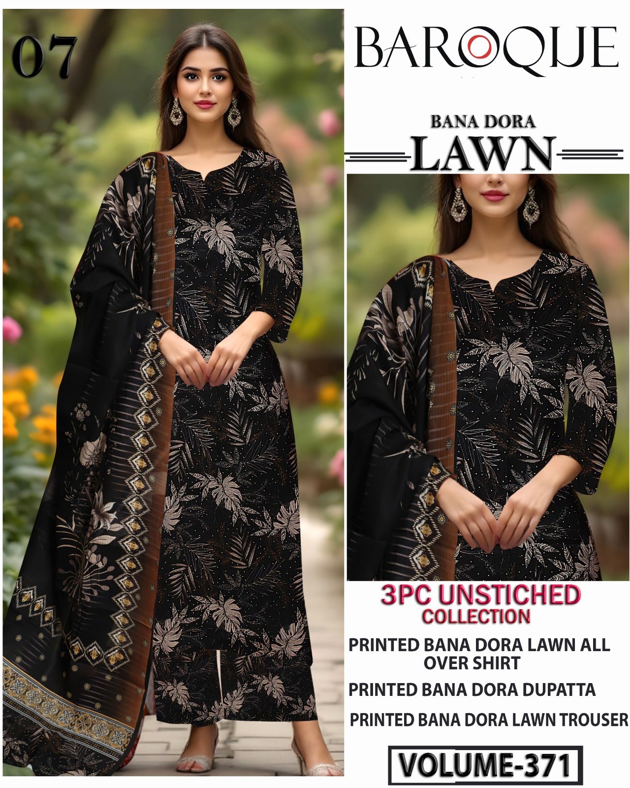 Black Series Lawn 3Pc