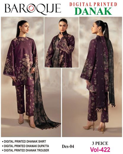Luxury Barouqe Dhanak 3-PC Collection