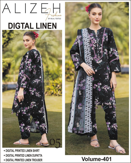 ALIZEH Digital Printed LINEN 3PC 2025-26