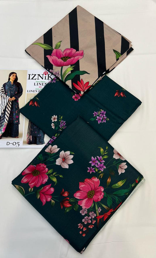 IZNIK LINEN Digital Printed 3PC