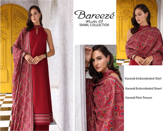 Bareeze With Embroidered Karandi Shawl – Winter Luxury Edit