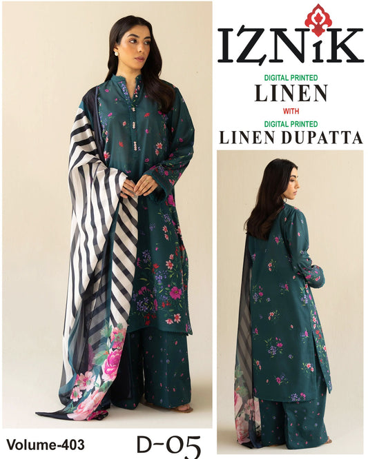 IZNIK LINEN Digital Printed 3PC