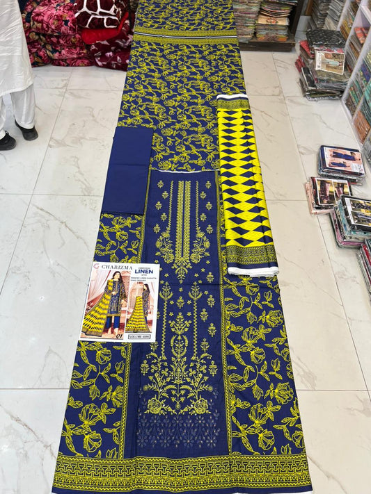 EMBROIDERED LINEN 3PC Multi Brands