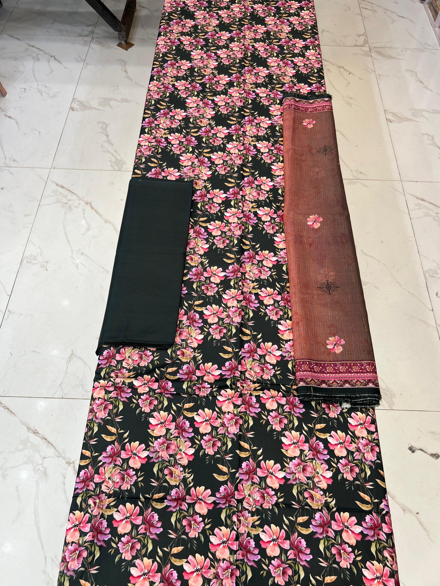 Bana Dora Tarkashi Dupatta Printed Linen 3PC