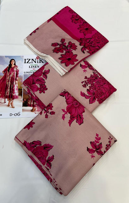 IZNIK LINEN Digital Printed 3PC