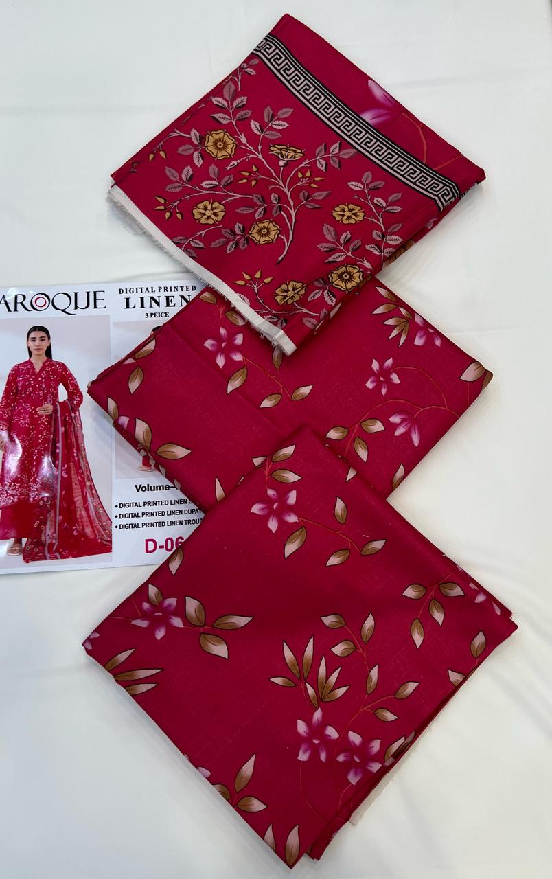 BAROQUE LINEN Digital Printed 3PC