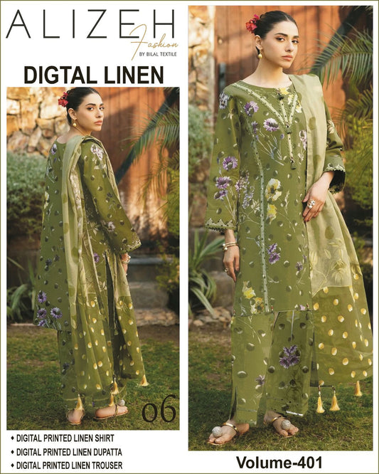 ALIZEH Digital Printed LINEN 3PC 2025-26