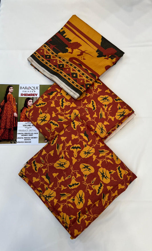 Baroque Printed Shemrey Winter 3PC