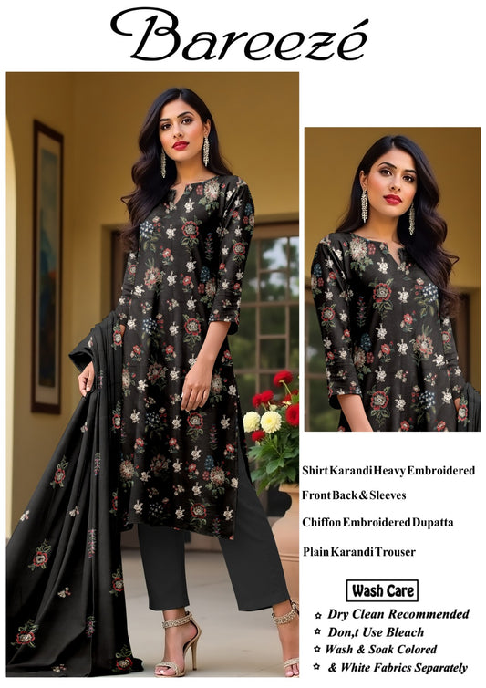 Bareeze karandi Embroidered 3PC