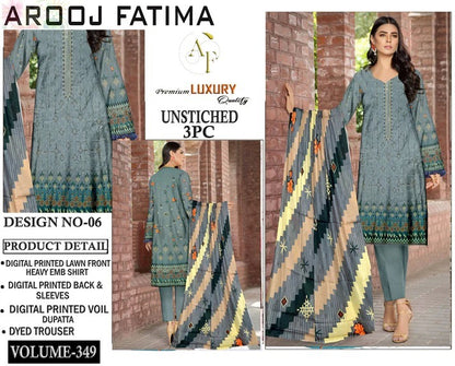 Arooj Fatima Lawn EMB 3PC – Luxury Summer Wear