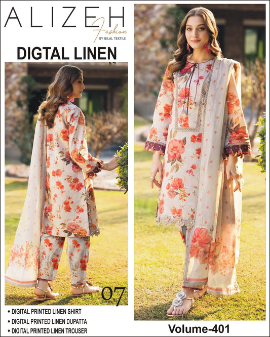 ALIZEH Digital Printed LINEN 3PC 2025-26