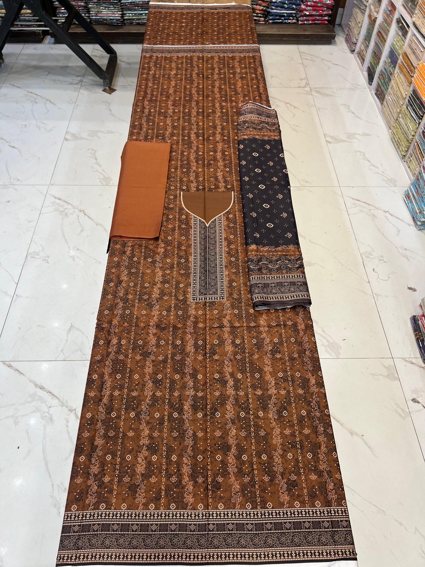 ✨Classic Plain Linen 3PC with Same Fabric Dupatta✨