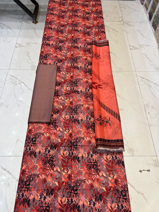 Bana Dora Tarkashi Dupatta Printed Linen 3PC