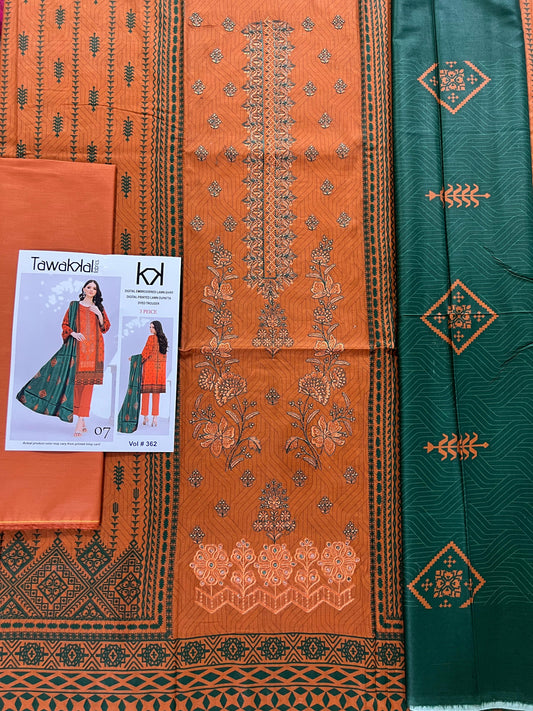 Tawakal Emb lawn 3pc Suit