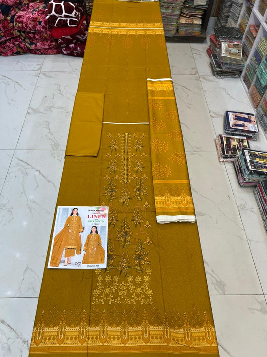 EMBROIDERED LINEN 3PC Multi Brands