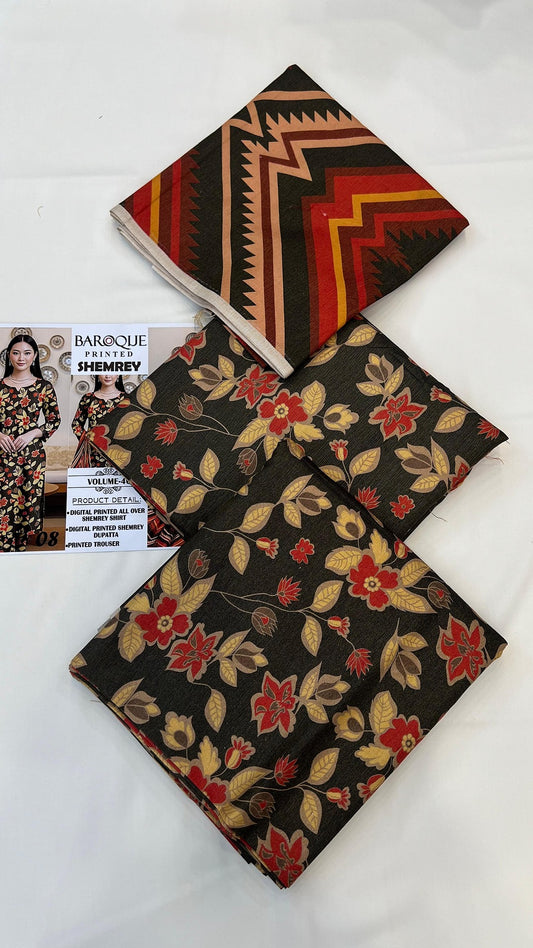 Baroque Printed Shemrey Winter 3PC