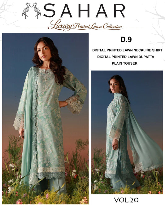 Sahar Lawn 3 Piece With Lawn dupatta