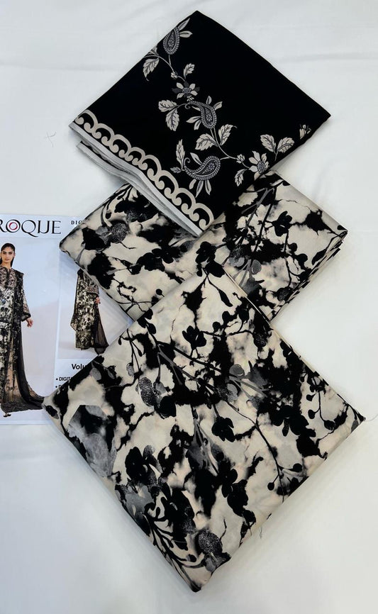 BAROQUE LINEN Digital Printed 3PC