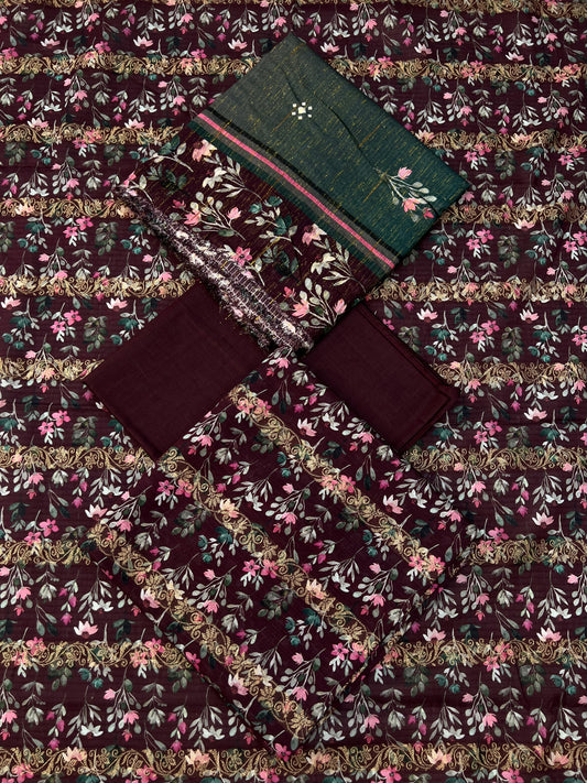 Sharjeena Premium Fancy Lawn 3PC