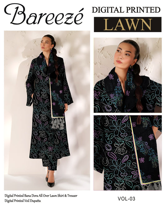 Bareeze Classy Lawn 3PC – Summer Collection