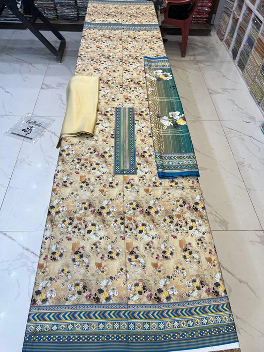 Classic Plain Linen 3PC with Same Fabric Dupatta