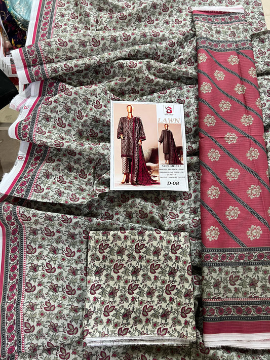 Bin Saeed Tana Dora Lawn 3Pc Suit