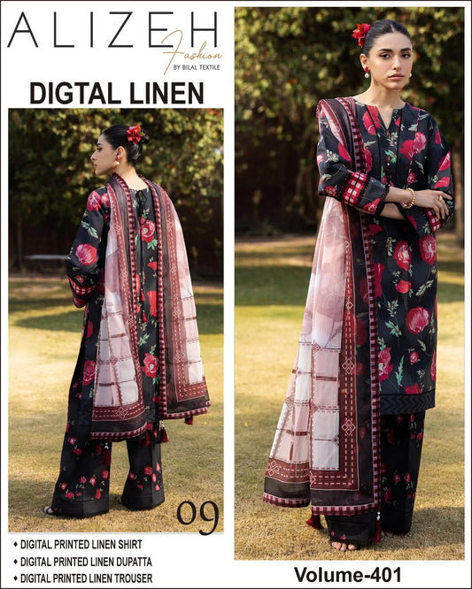 ALIZEH Digital Printed LINEN 3PC 2025-26